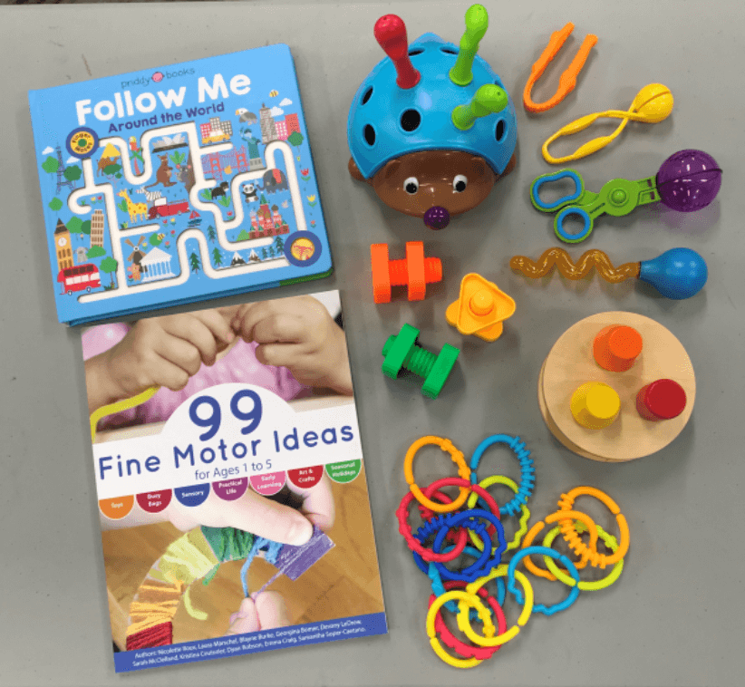 Mine Motor Kit Supplies with chain links, begs, books
