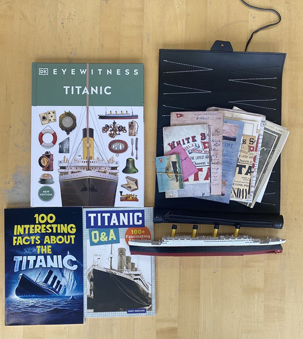 Titanic Books and Model