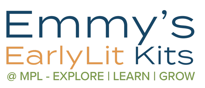 Emmy's EarlyLit Kit Logo with Explore Learn Grow tag