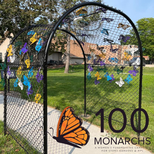 Garden Arch with 100 Paper Monarchs Attached
