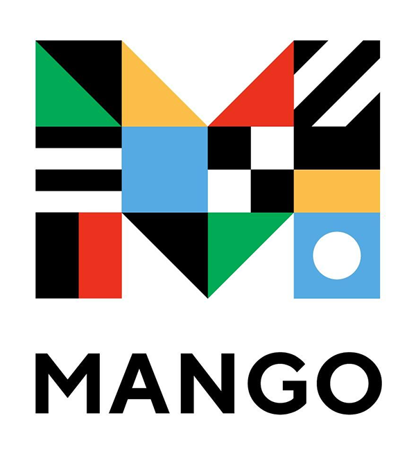 Mango Languages M with black text
